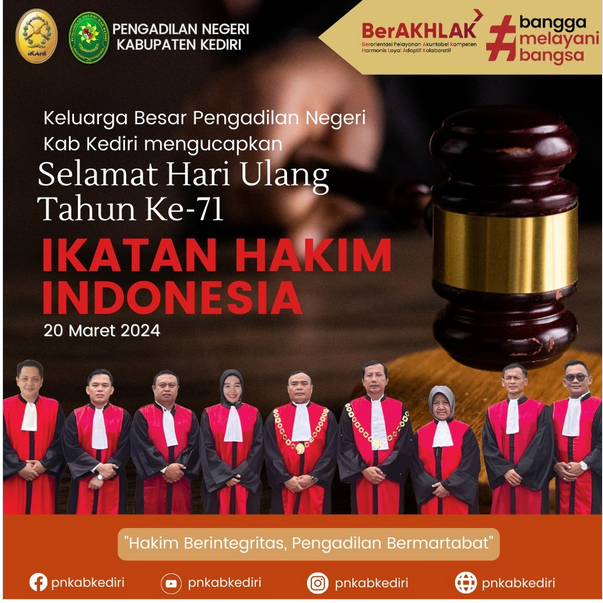 Selamat Hari Ulang Tahun ke-71 Ikatan Hakim Indonesia.